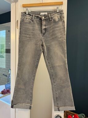 Vervet High-Rise Gray Straight-Leg Jeans